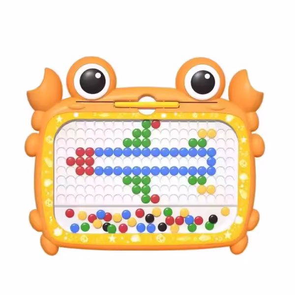 Magnetic Dot Art Doodle Board – Montessori Drawing Toy for Toddlers with Beads & Pen - Image 3